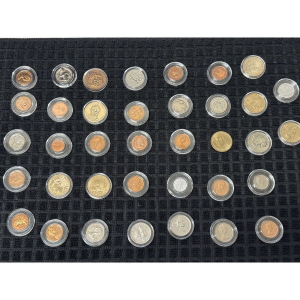 	Unique Coin Collection Of Various Sizes And Face Values, 37 Coins - Mint Condition