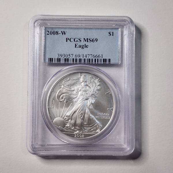 PCGS MS69 GRADED 2008-W Silver 1 Oz American Eagle ~ WEST POINT MINT SILVER EAGLE!