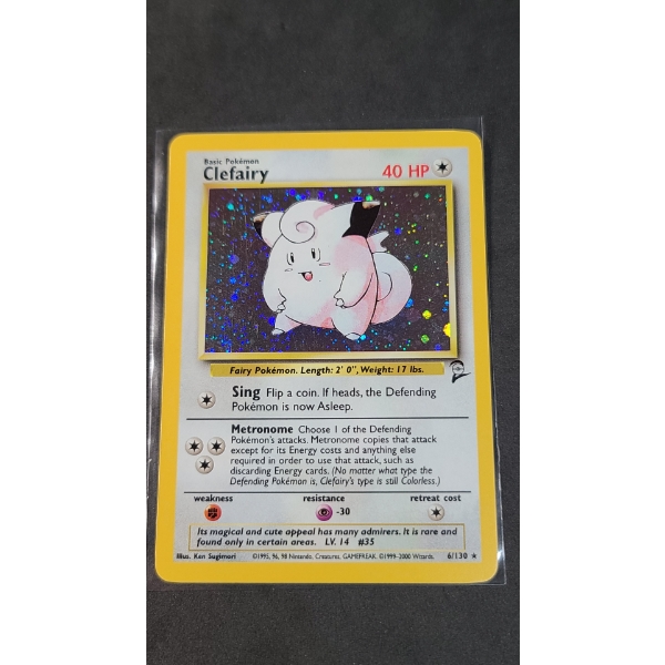 1999 Holo Rare Clefairy 6/130 Pokemon Trading Card From The Base Set 2 Expansion