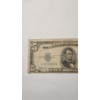 Image 2 : Off Center Error Series 1934 B $5 Silver Certificate With Julian & Vinson Signatures - Face Value $5