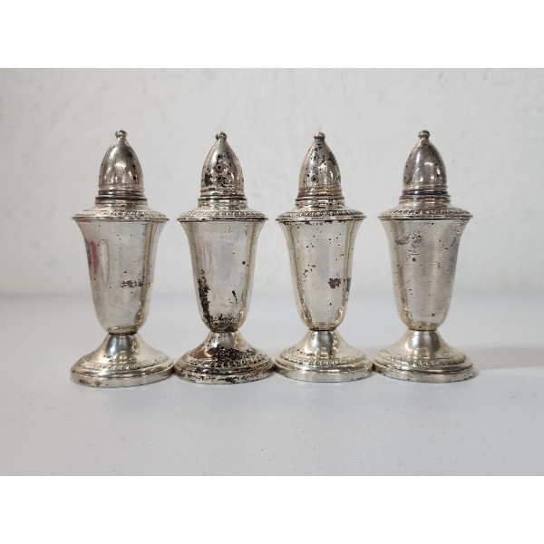 Crown Sterling Weighted 4.5" Salt & Pepper Shakers Total Weight: 357.1g