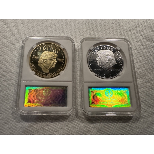 2 - Limited Edition 2024 Donald Trump Presidential Campaign Proof Like Coins