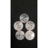 Image 1 : (5) 1/10 Troy Ounce .999 Fine Silver Rounds With Walking Liberty Motif