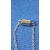 Image 4 : Sterling Silver Flower Necklace Pendant W/ Small Green Stone & Stainless Steel Magnetic Clasp Chain 