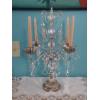 Image 1 : Beautiful Antique Crystal 4 Arm 20" Candelabra With Prisms & Expandable Center Column