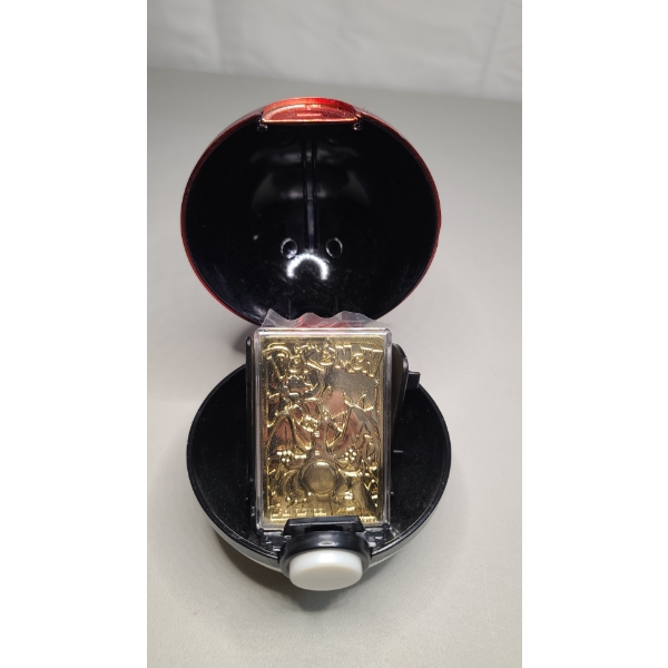 1999 Burger King Special Edition 23 Karat Gold Plated #6 Charizard Pokémon Trading Card In Poke Ball