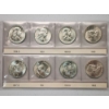 Image 1 : x8 Assorted Years 90% Silver Franklin Half Dollars In Nice Plastic Sleeves FV: $4.00