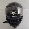 Image 7 : Vega Gloss Black Modular Motorcycle Helmet With Sun Shield And Drawstring Bag - Size: M