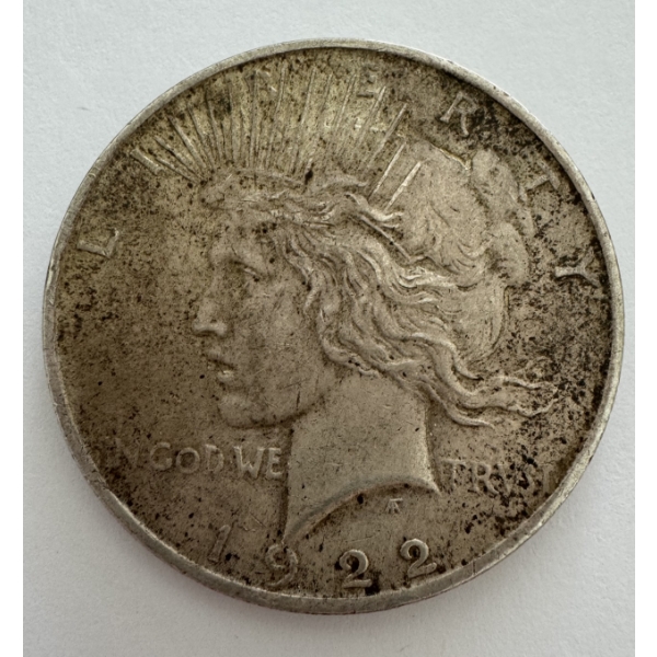1922 United States 90% Silver Peace Dollar 
