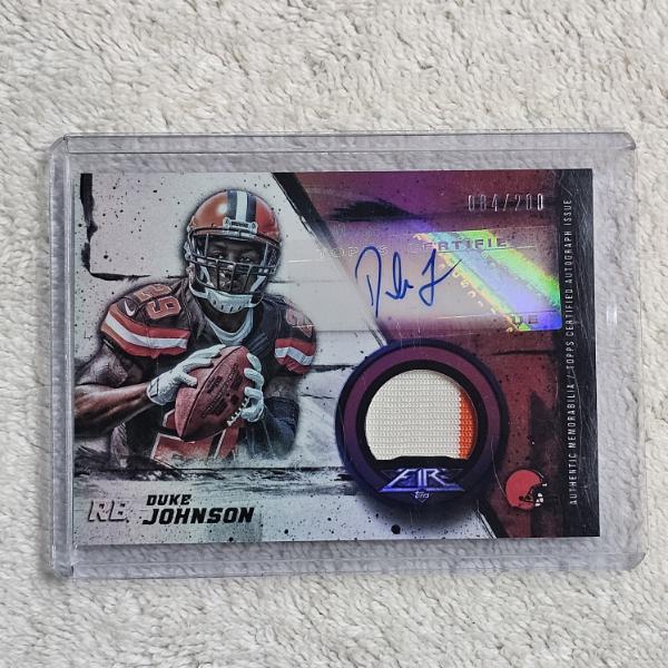 2015 Topps Duke Johnson Cleveland Browns Rookie Autographed Patch Card #084/200 Trading Card