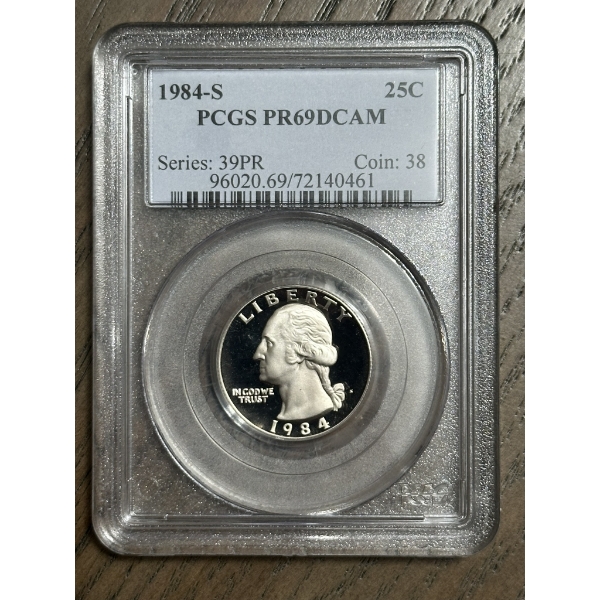 PCGS PR69 DCAM 1984-S Washington Quarter
