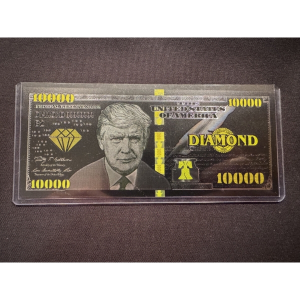 Rare Donald J. Trump $10,000.00 Bill Campaign Promotional Advertising Bill - Mint In Holder