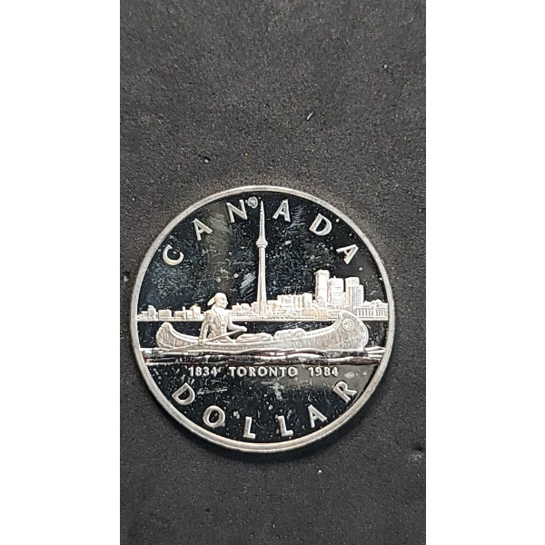 1984 Canadian 150th Anniversary (Sesquicentennial) Of Toronto 50% Silver Dollar - ASW: 0.375oz