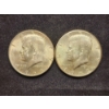 Image 1 : Two 90% Silver Kennedy Half Dollars - $1 Face Value