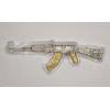 Image 2 : 2024 Chad 2 Oz .999 Fine Silver Assault Rifle Shaped Coin With Antiqued & Gilded Accents 