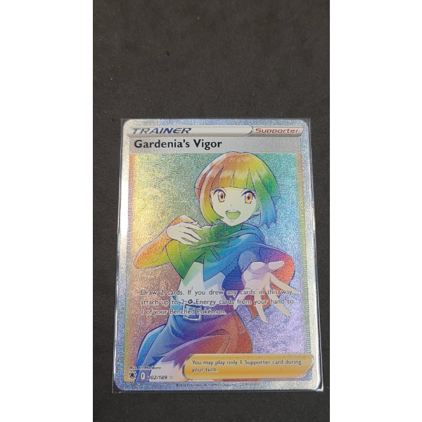 2022 Gardenia's Vigor Rainbow Secret Rare Trainer Holo 202\189 Supporter Pokémon Trading Card