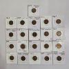 Image 1 : 21 Lincoln Wheat Cents Minted Between 1913 And 1925 In Cardboard Holders FV: $.21