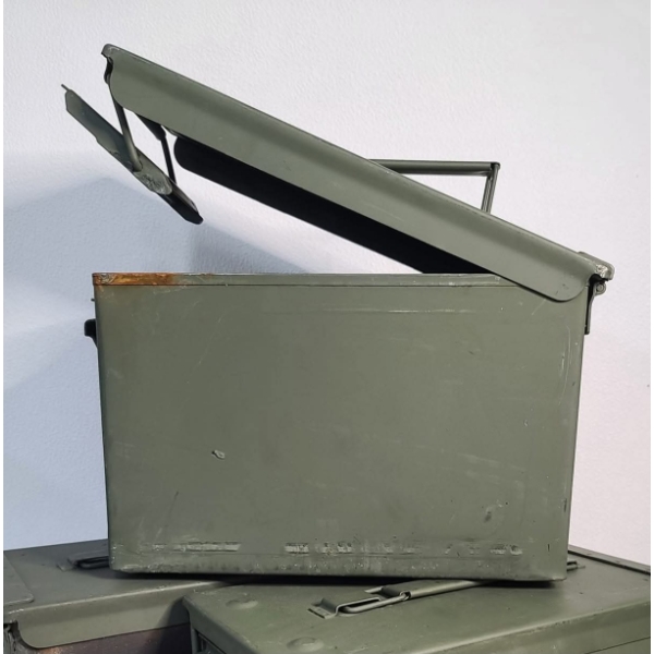 Heavy Duty Authentic Military Ammunition Metal Can With Latching Lid ~ Great for Ammo & COINS ~
