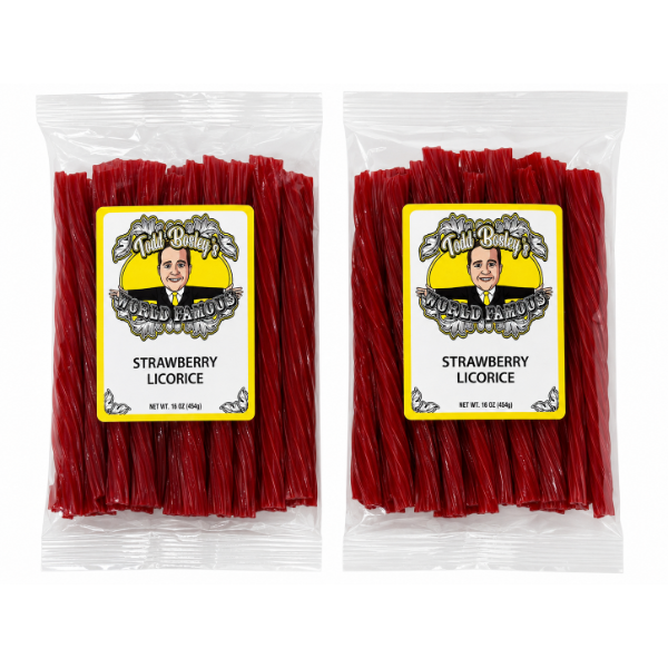 Todd Bosley's World Famous Red Licorice - 2 Brand New Packages - 1 Pound Per Package