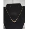 Image 1 : Gold-Tone Costume Necklace With Onyx & Clear Colored Stones