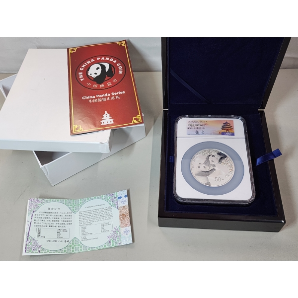 2023 Z China Panda 150g .999 Silver Round - Struck at Shenzhen Mint, Signed - NGC PF 70 Ultra Cameo