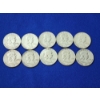 Image 1 : x10 Assorted Years Franklin Silver Half Dollars FV: $5.00