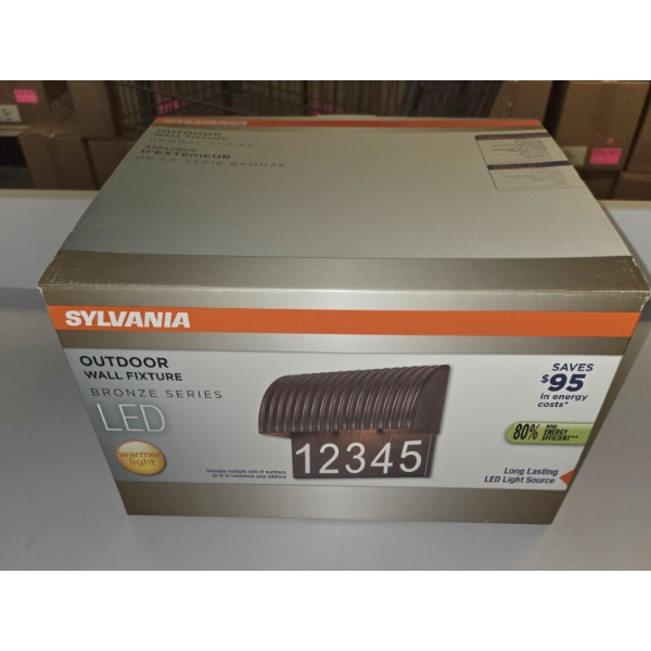 Brand New Sylvania Bronze Series LED Outdoor Wall Fixture With Address Numbers Included!