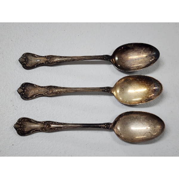 Three Vintage Lunt Sterling Silver Spoons Weighing 92 Grams