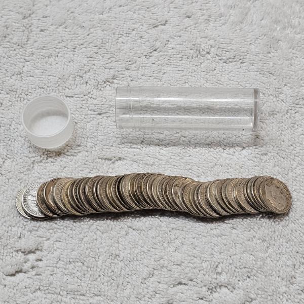 Full Roll of Pre-1965 US Roosevelt Dimes Composed of 90% Silver FV $5.00
