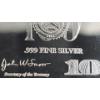 Image 2 : Washington Mint 2006 $100 Benjamin Franklin 4 Troy Ounces .999 Fine Silver Bar