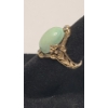 Image 2 : Vintage Women's 14K Gold Ring With Green Stone & Small Accent Diamonds - Size 4.5 - Weight: 5.5g
