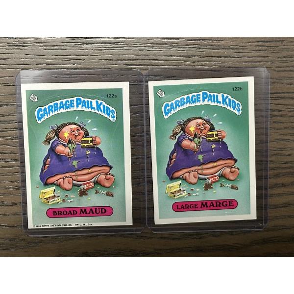 1986 Garbage Pail Kids - Broad Maud & Large Marge (No Copyright VAR) - 122a & 122b - Mint Condition 