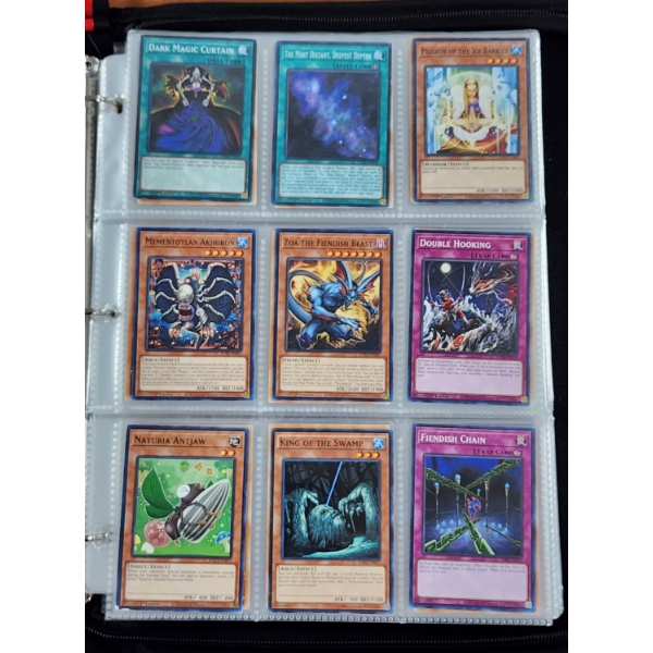 18 Asstd Yu-Gi-Oh Trading Cards Including Holo's ~ Binder Page, Various Years, Rarities & Conditions