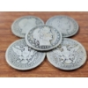 Image 2 : Five Assorted United States 90% Silver Barber Quarters ~ $1.25 Face Value!