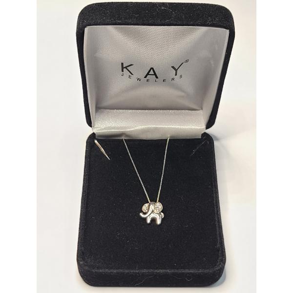 Sterling Silver Elephant Pendant On 18" Sterling Silver Necklace - Weight: 2.6g