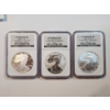 Image 2 : American Eagle 20th Anniversary Silver 3-Coin Set - Nice Collectible Set - See Description! 
