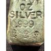 Rare Vintage 2 Troy Oz Fine Silver Skull & Bones Bar - Mint Condition