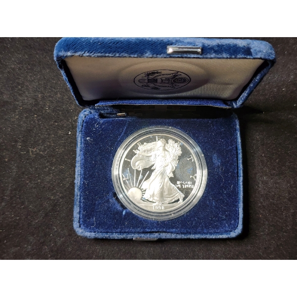 Gorgeous Proof 1998-P Fine Silver 1 Oz American Eagle in Capsule & Storage Box