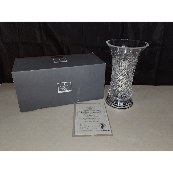 Waterford Crystal Artisan Hurricane Candle Holder from "The Crystal & Brass Collection" with COA