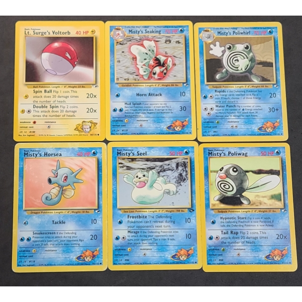 (6) Vintage Pokémon Trading Card Game Cards Some From The Gym Heroes Expansion Set