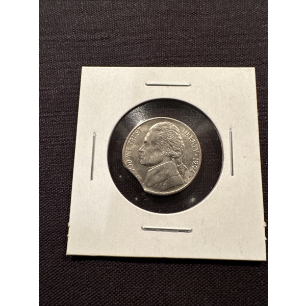 Rare 1994 Jefferson Nickel Clipped Planchet Error Coin - Exceptional Coin