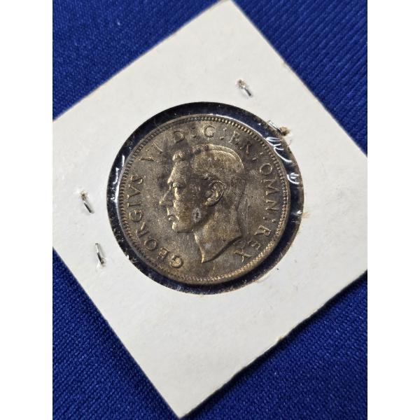 1941 Great Britian Silver One Florin Two Shillings Coin - Nice Toning!