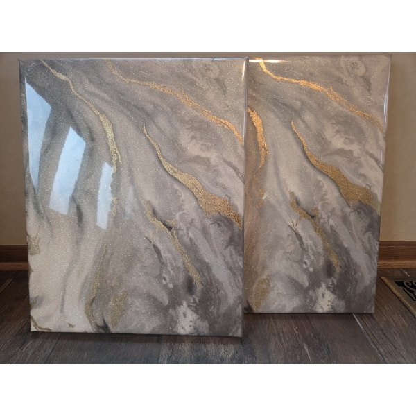 Pier 1 Sparkling Wall Art, Golden Tree And Decorative Platter