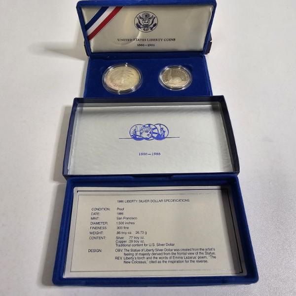1986 United States Liberty Coins Proof Set With 90% Silver Dollar