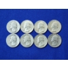Image 1 : x8 Assorted Years Silver Washington Quarters FV: $2.00