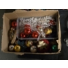 Image 3 : Tote Of White Table Linens, Christmas Decor, Glass Oil Lamp, Scissors & More!