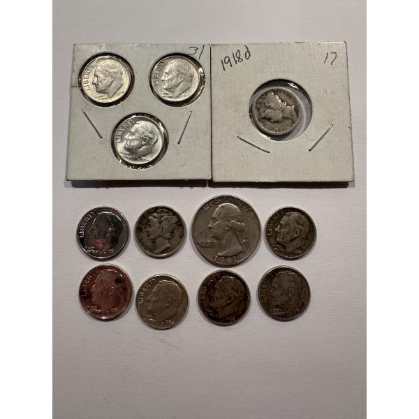 United States 90% Silver Dimes & Quarter - $1.35 Face Value