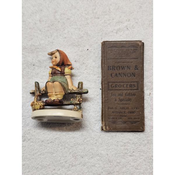 UNIQUE ALLIANCE OHIO LOCAL Brown and Cannon Grocers Pocket Slate and Hummel Figure