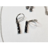 Image 2 : Sterling Silver: 3-Stone Necklace, 3-Stone Dangle Earrings, Stud Earrings Total Weight: 5.2g