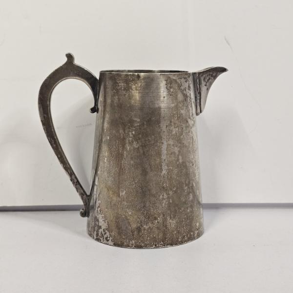 Vintage Monogrammed Higher Percentage Indian Silver Creamer Pitcher Stamped Silver 5" - 429.3 g